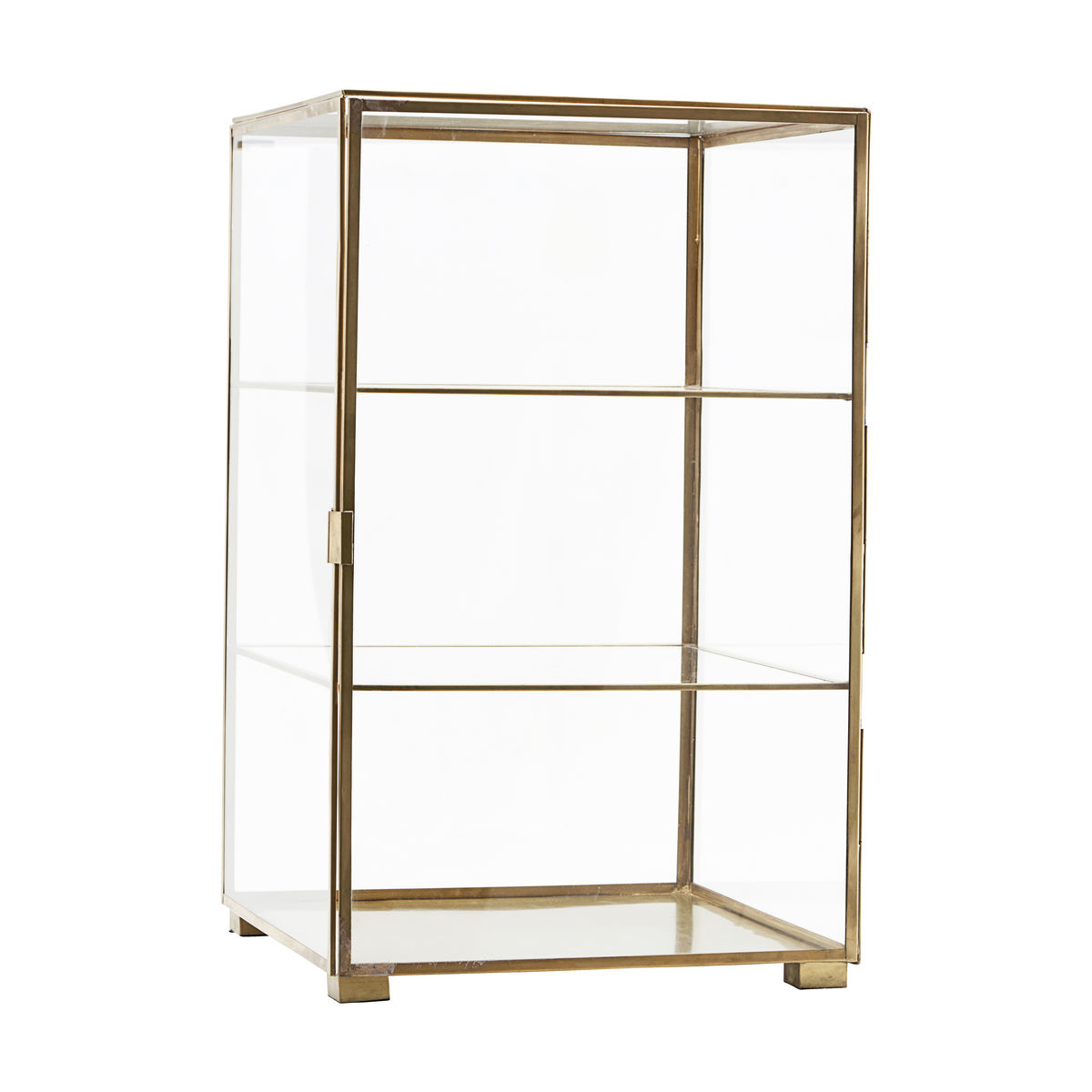 Vitrineskab, Glass, H 56,6 cm, messing