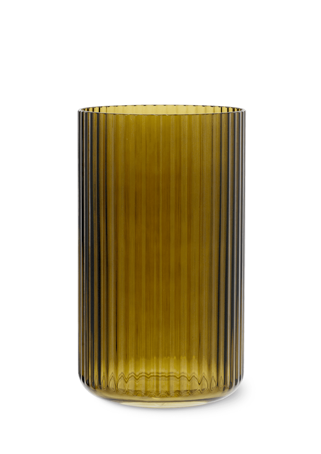 Lyngby Vase H25 cm olivengrøn mundblæst glas