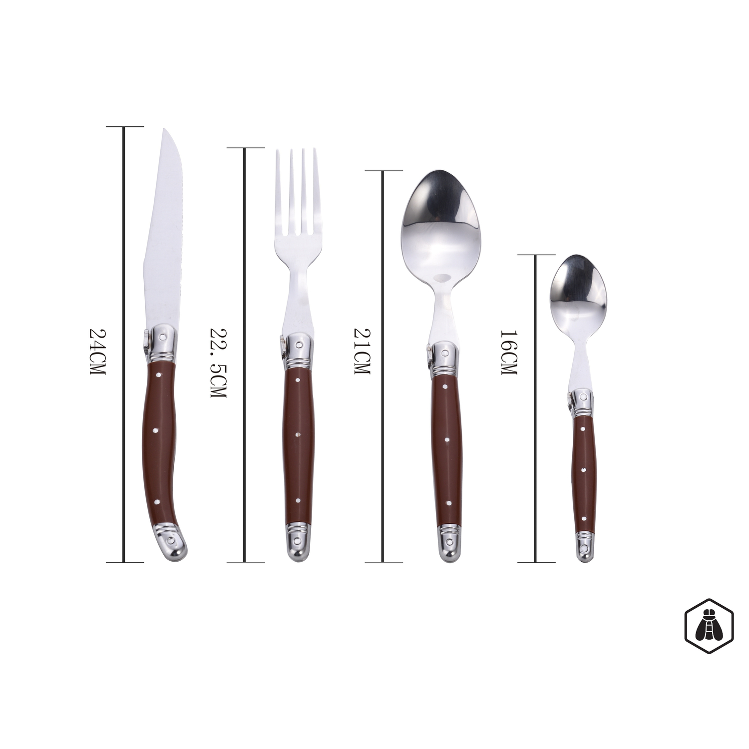 Laguiole Bestik i træholder 24 dele