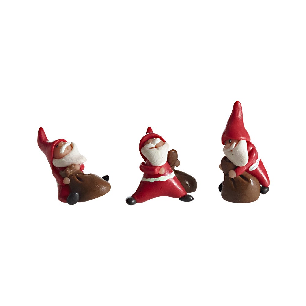 Tomtesson sack, 3 des. Assorted, H.2,5-3,2cm