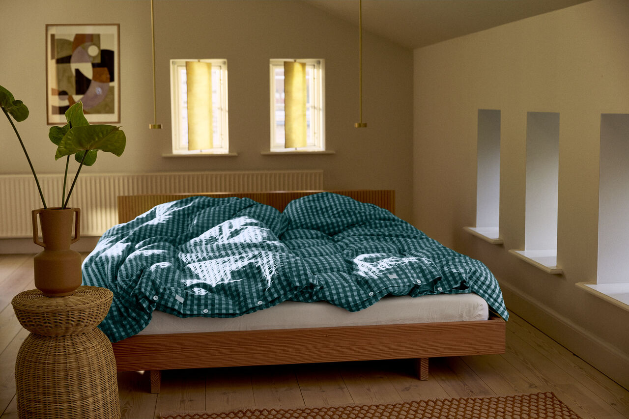 Bæk&Bølge Sengetøj 140x220 cm grøn/lys blå