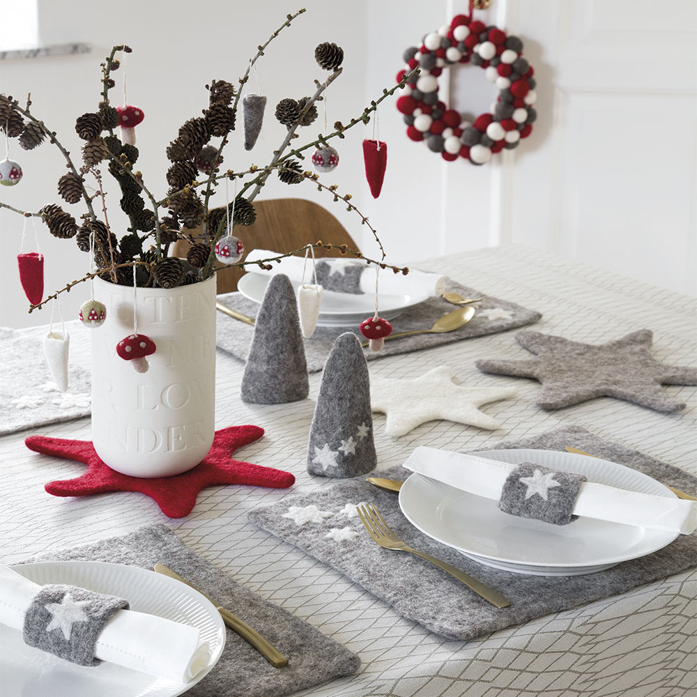 Små X-mas kræmmerhuse, sæt med 6 stk.