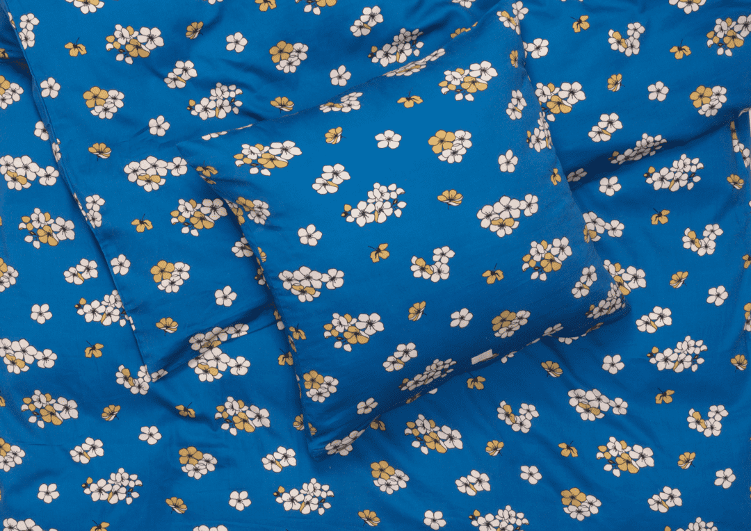 Grand Pleasantly Sengetøj 220x220 cm blå SE