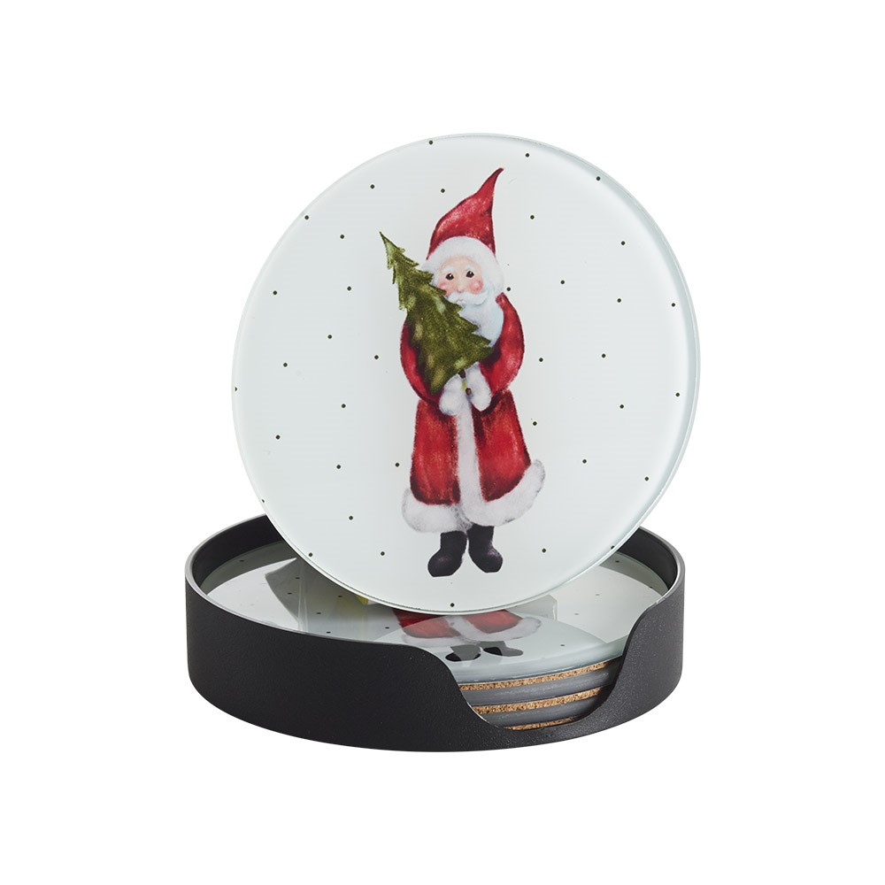 Coaster Christmas peace 4pcs, Ø10cm