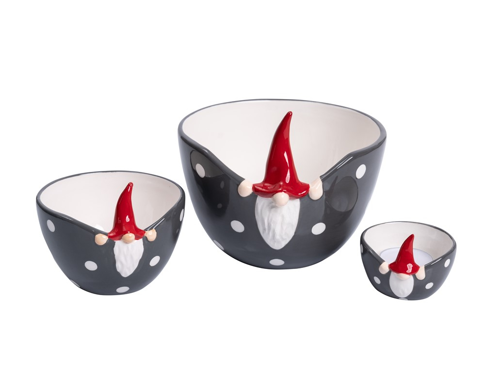 Lysestage/skål Peek-a-boo Santa High Hat