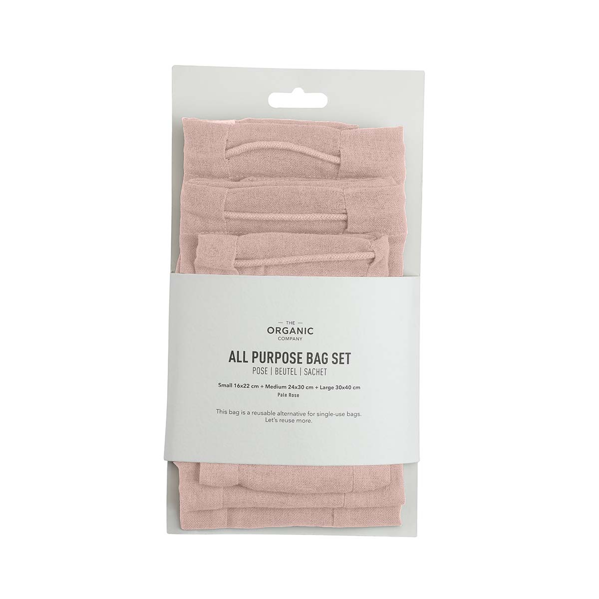 All Purpose Bag Sæt, Pale rose, 3 størrelser*