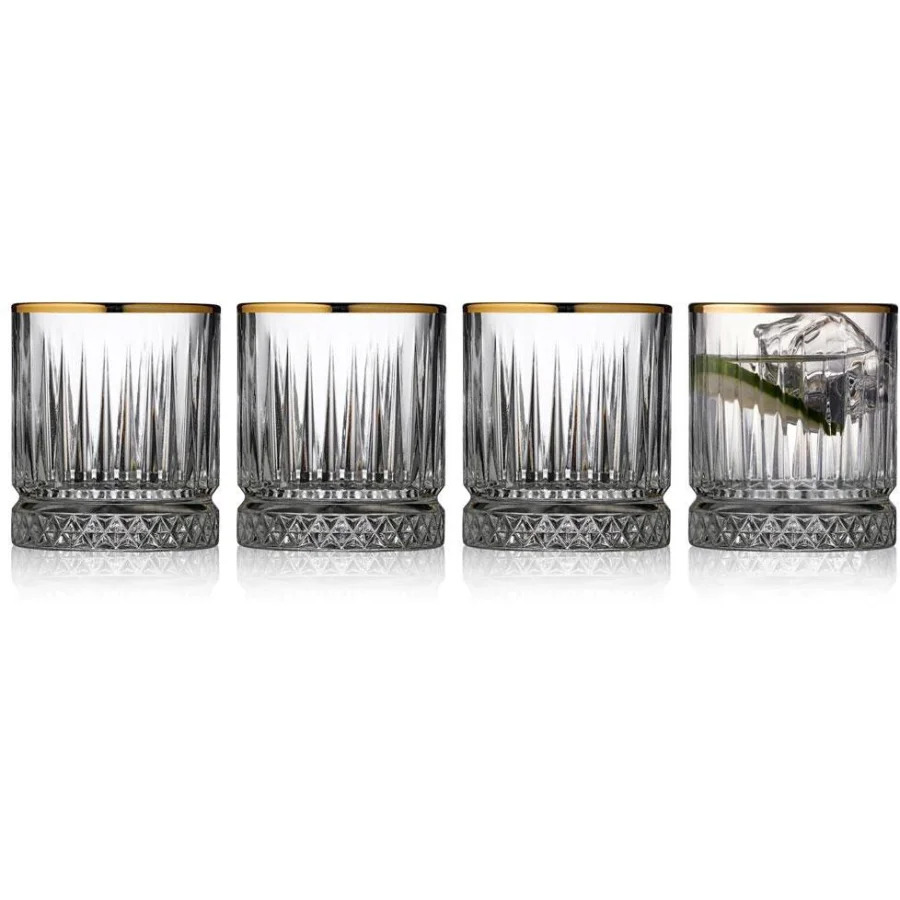 Lyngby Glas Firenze Gold Whiskyglas 4 stk. 35 cl, Klar
