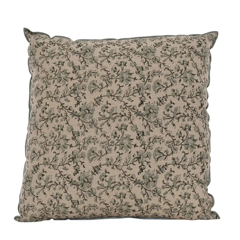 Pude med fyld, mønstret grøn