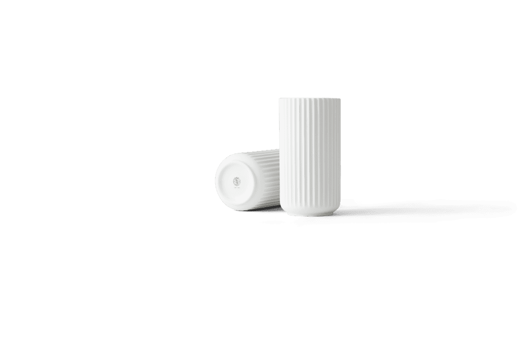 Lyngby Vase H20.5 cm mat hvid porcelæn