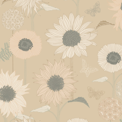 Akryldug med antiskrid – Sunflower Sense – Notes by Susanne Schjerning - i metermål