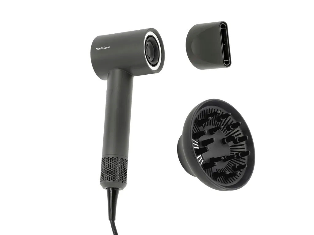 Nordic Sense AI-hårtørrer 1600 watt Grå