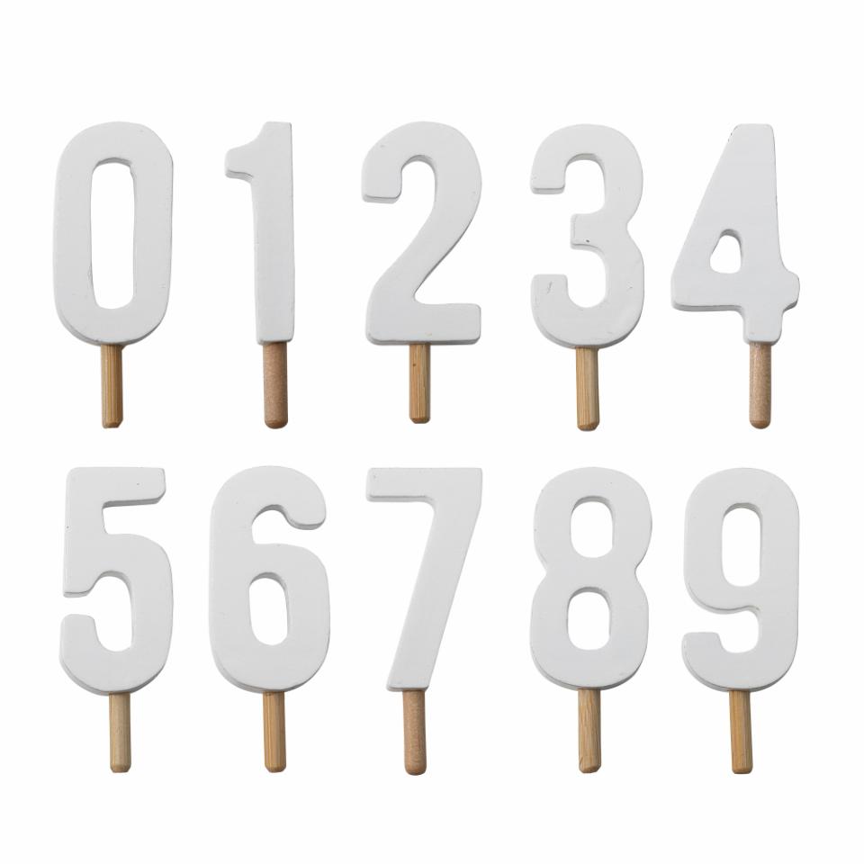 Junaid Fødselsdagsdekoration, tal, Hvid, FSC®100%, MDF